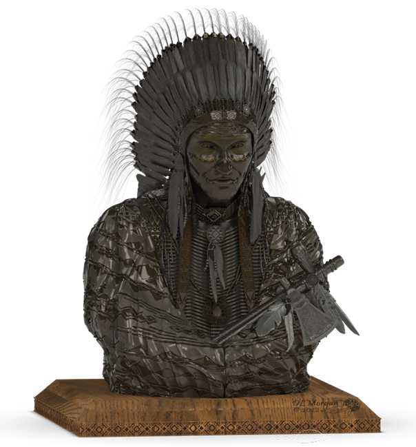 Chief — Native American headdress digital clay sculpt